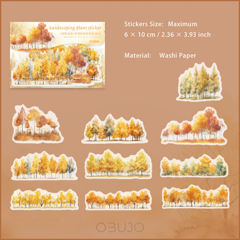 20 Pcs Seasonal Tree Forest Washi Stickers SYCY