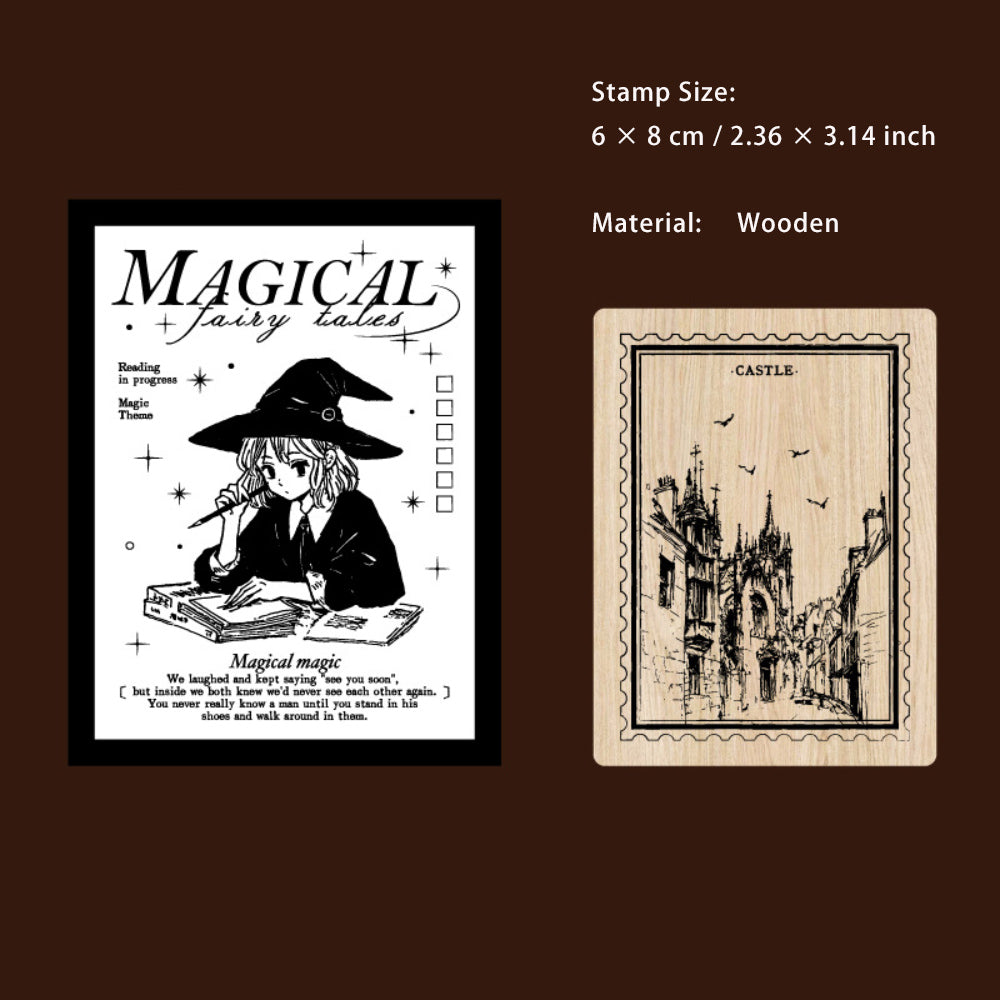 1 Pc Magic Theme Wooden Stamp MFTH