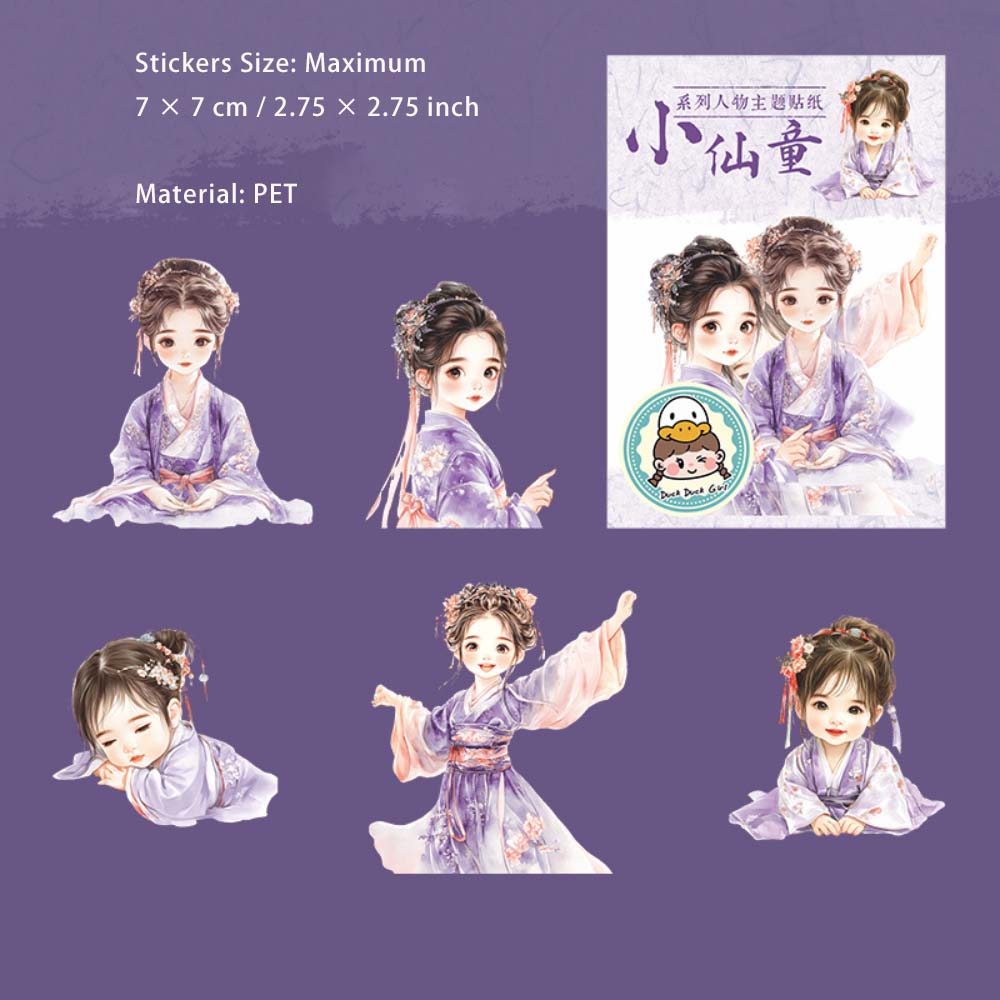 10 Pcs Classic Girl PET Stickers XXTX