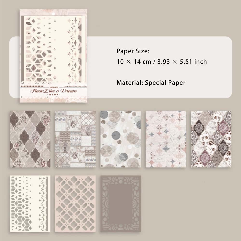 28 Sheets Vintage Scrapbook Paper FSRM