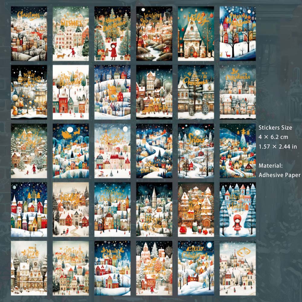 30 Sheets Christmas Stickers Book SDGSJ