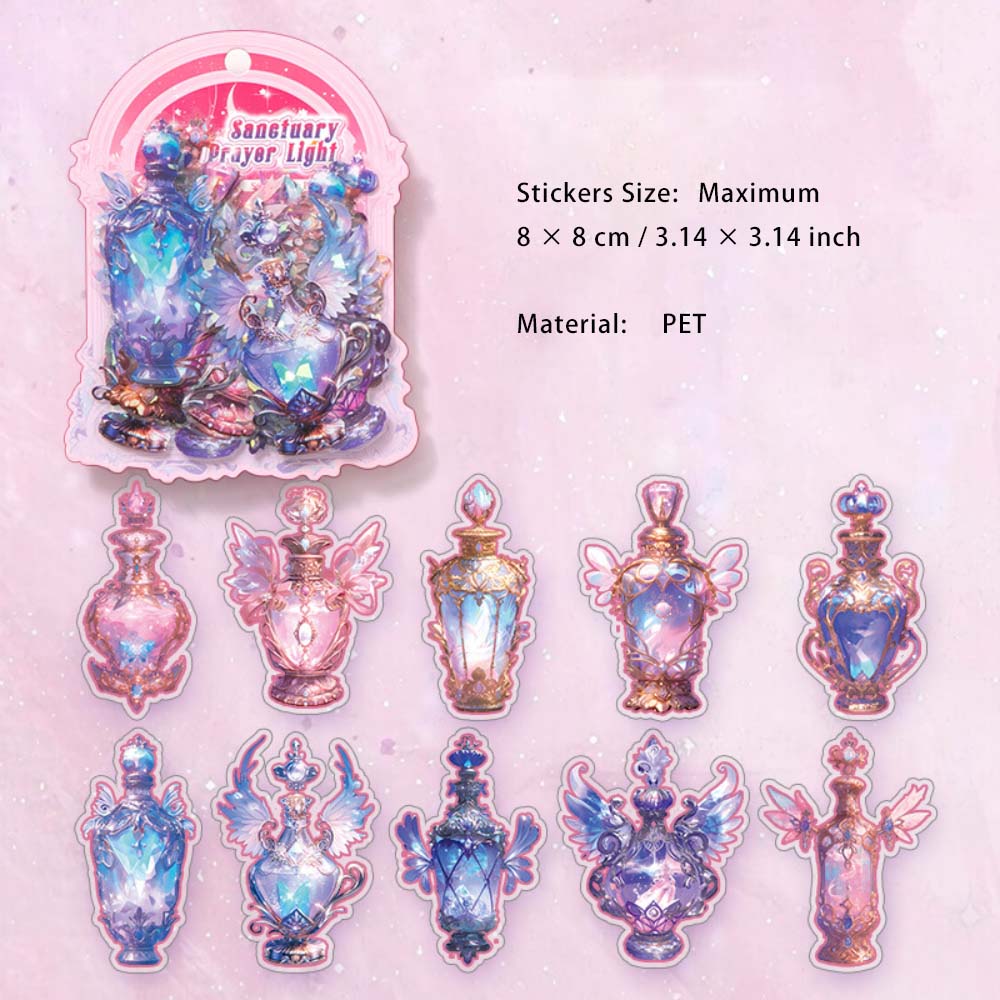 20 Pcs Glitter PET Stickers SYQG