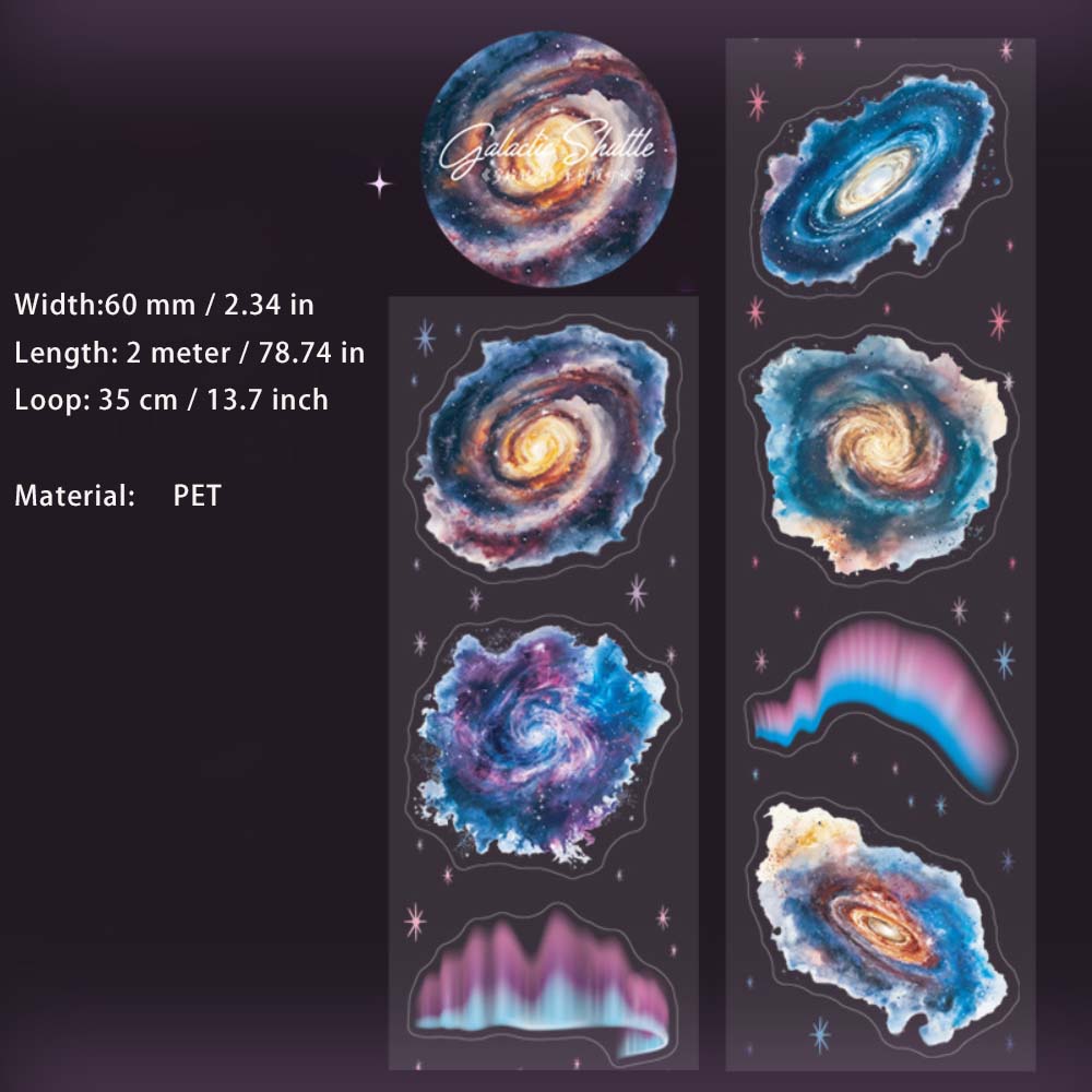 1 Roll Galexy Pre-cut PET Stickers Tape CSYH