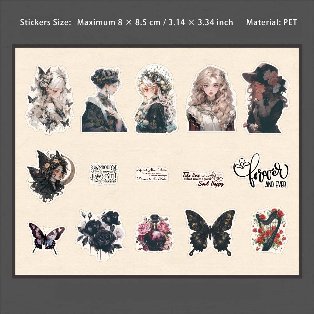 15 Pcs Fairy Girl PET Stickers SGXL