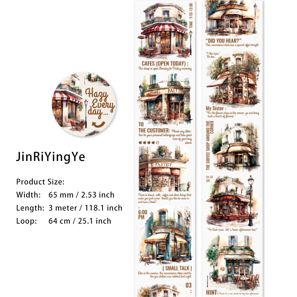 1 Roll Coffee Theme PET Stickers MLRC