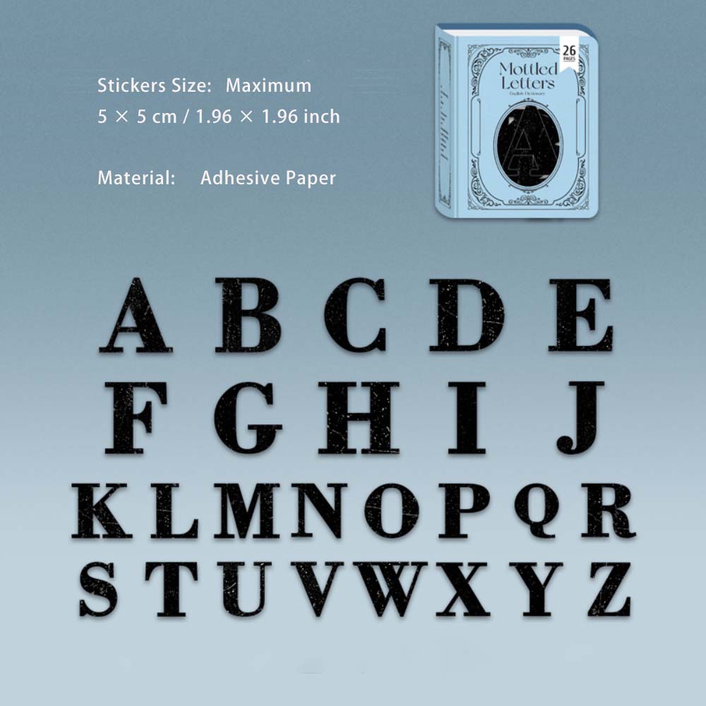 26 Pcs Black Alphabet Stickers YWZD
