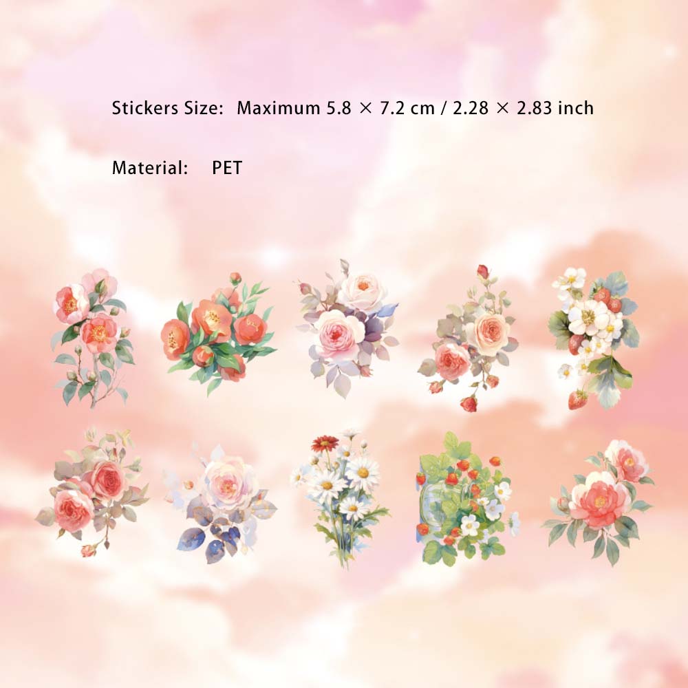 20 Pcs Botanical Plant PET Stickers ZWYX