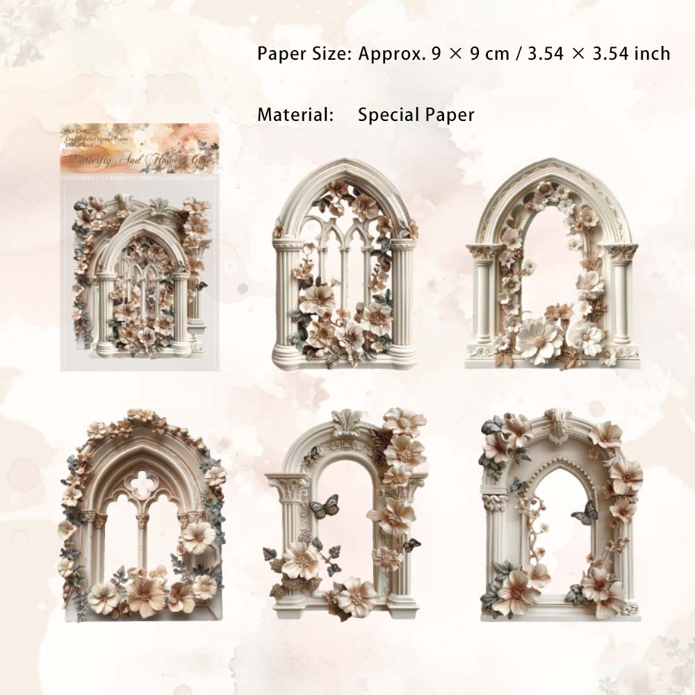 10 Pcs Vintage Door Windows Scrapbook Paper HJLM