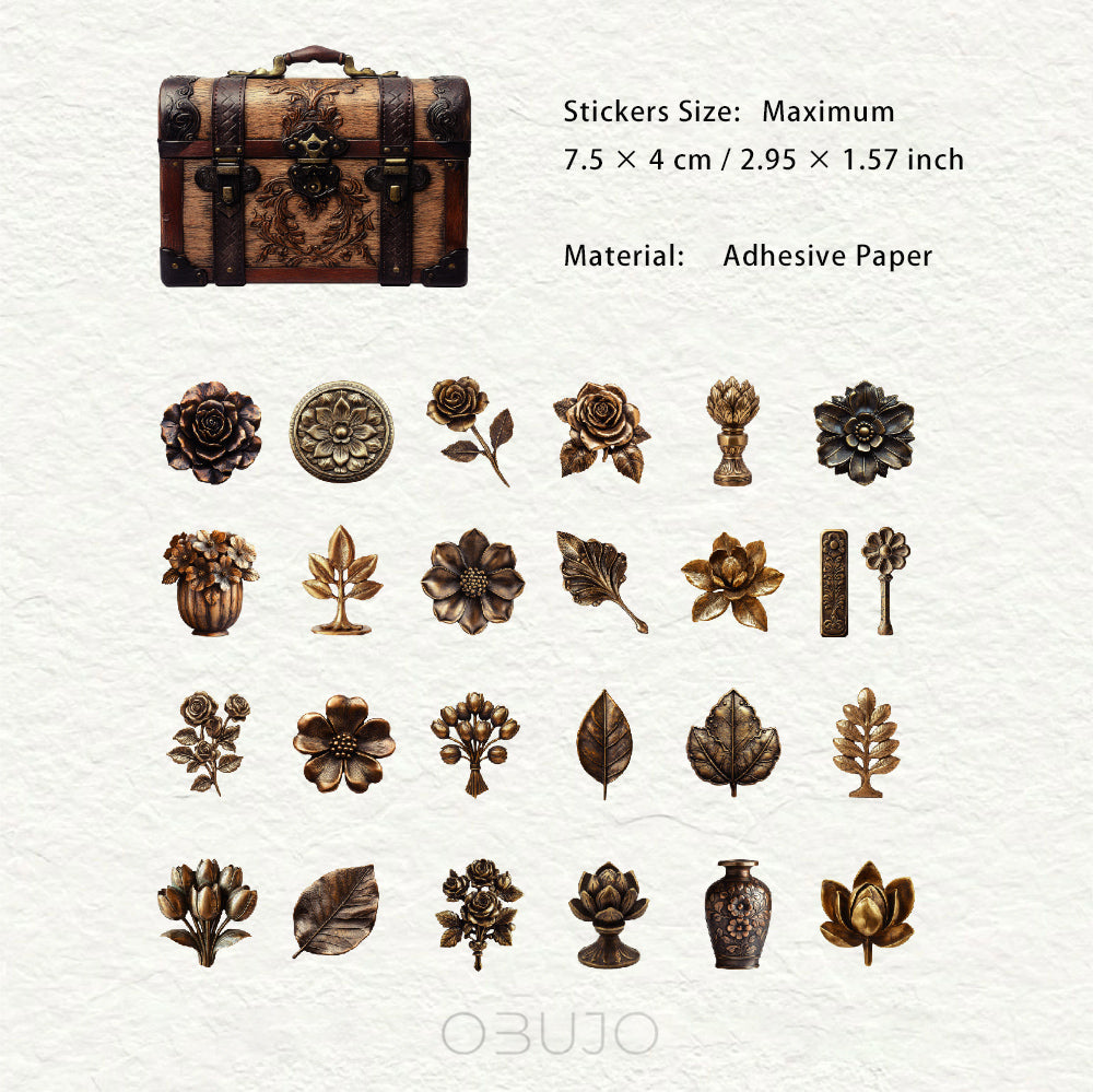 25 Pcs Antique Vintage Sitckers LWJX