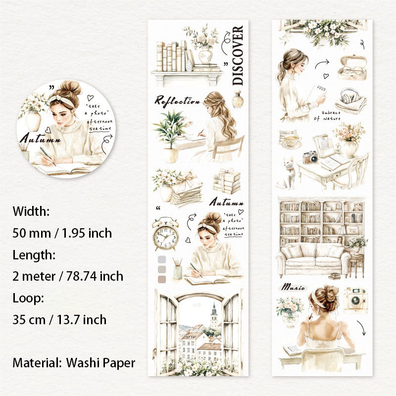 1 Roll Reading Girl PET Tape XQSG