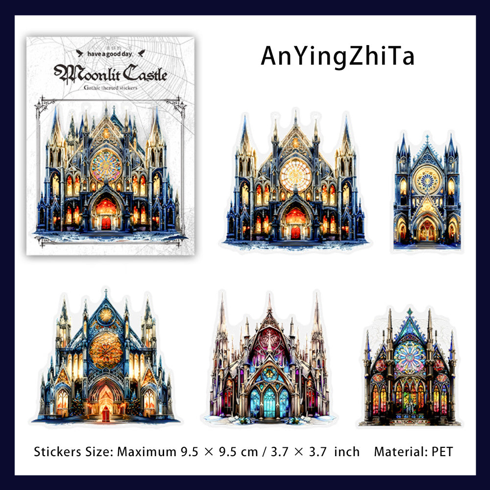 10 Pcs Palace Church PET Stickers YGZC