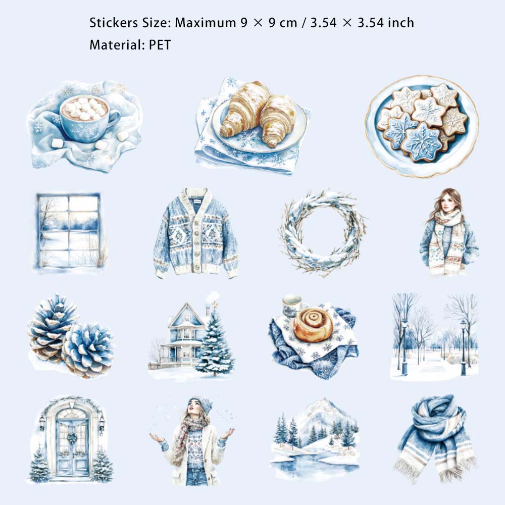 30 Pcs Winter Themed PET Stickers DJLQ