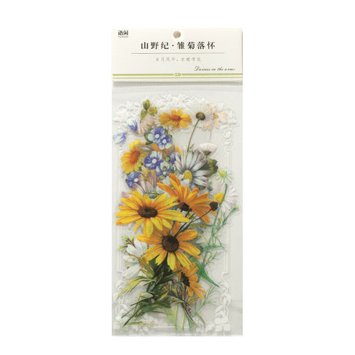 10 Pcs Large Daisy PET Stickers CJLH