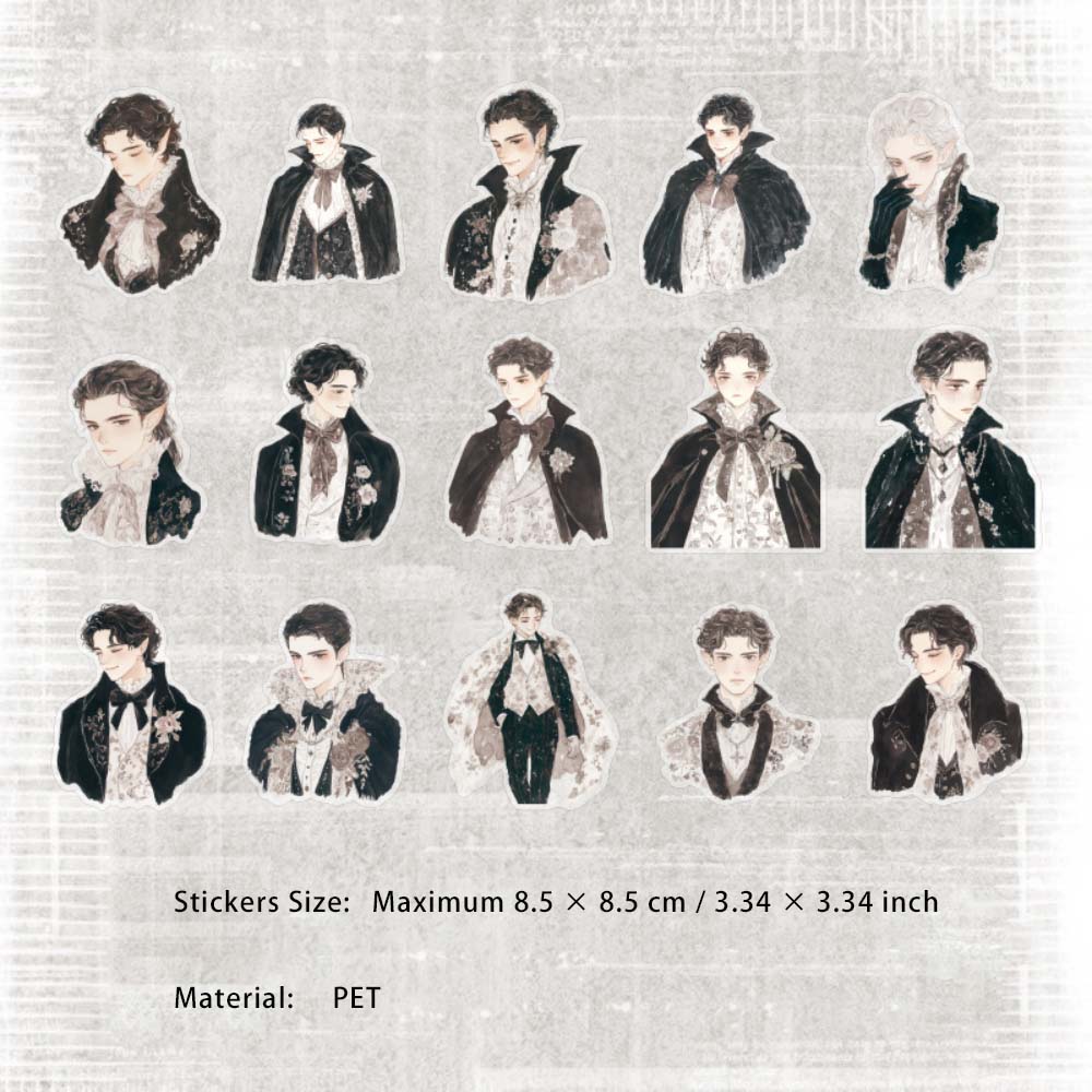 15 Pcs Fashion Girl PET Stickers YNYGDJJ