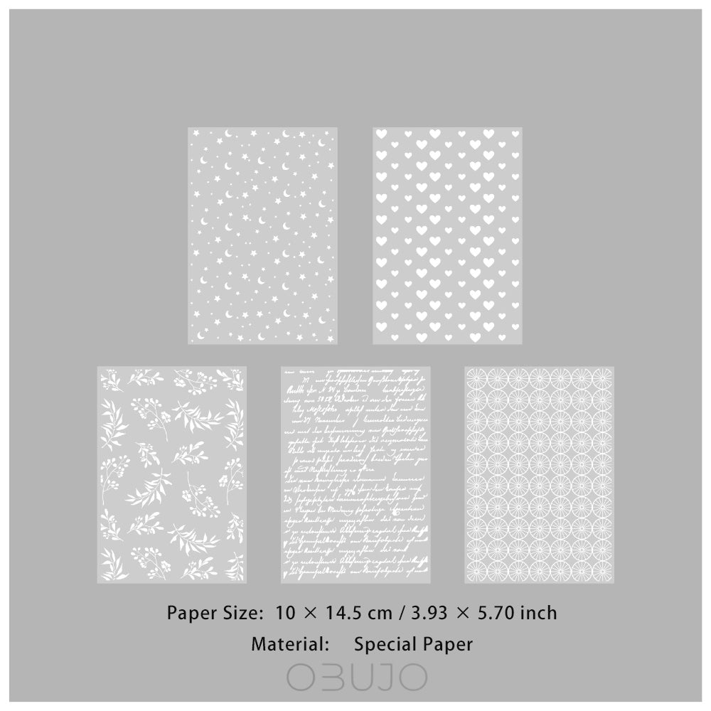 10pcs Emobossed Journal Paper WGXL
