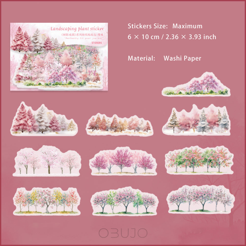 20 Pcs Seasonal Tree Forest Washi Stickers SYCY