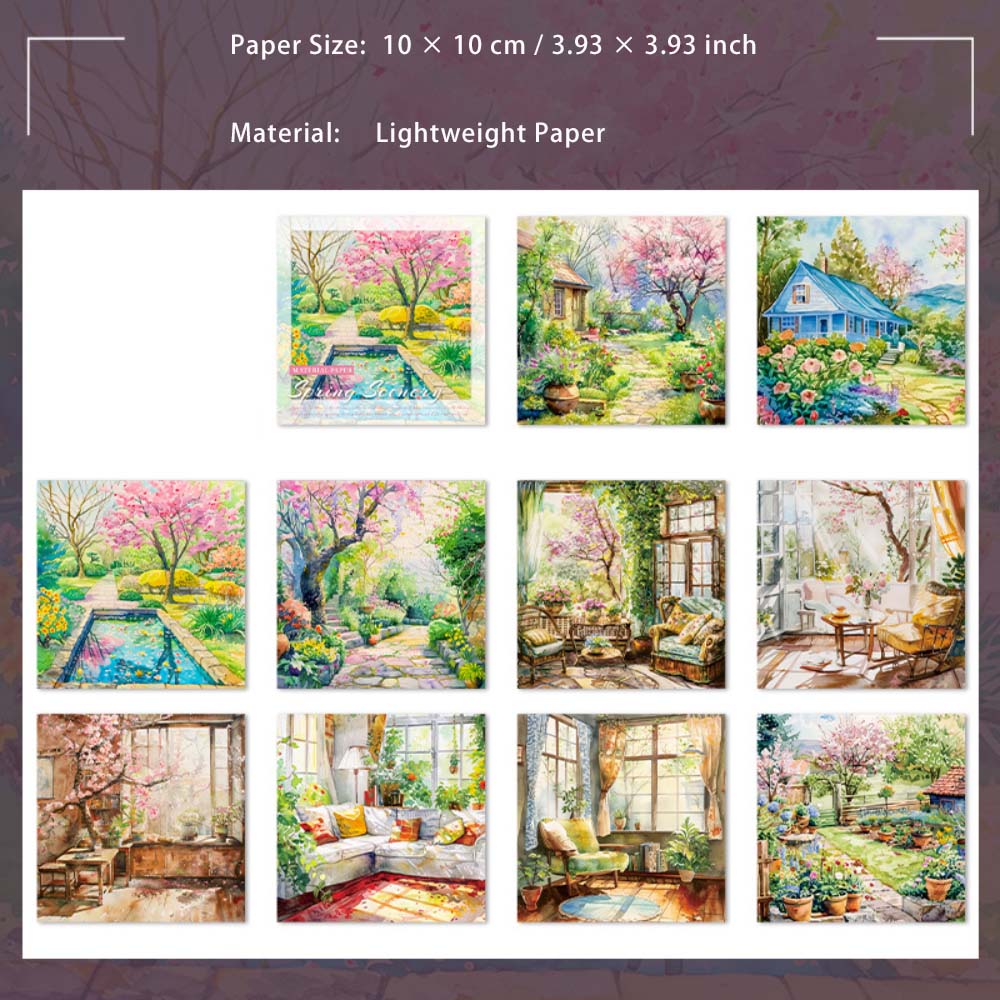 30 Sheets Spring Oil Painting Scrapbook Paper CTJS