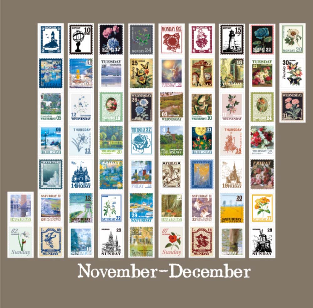 365 Days Calendar Stamp Washi Stickers FXJX