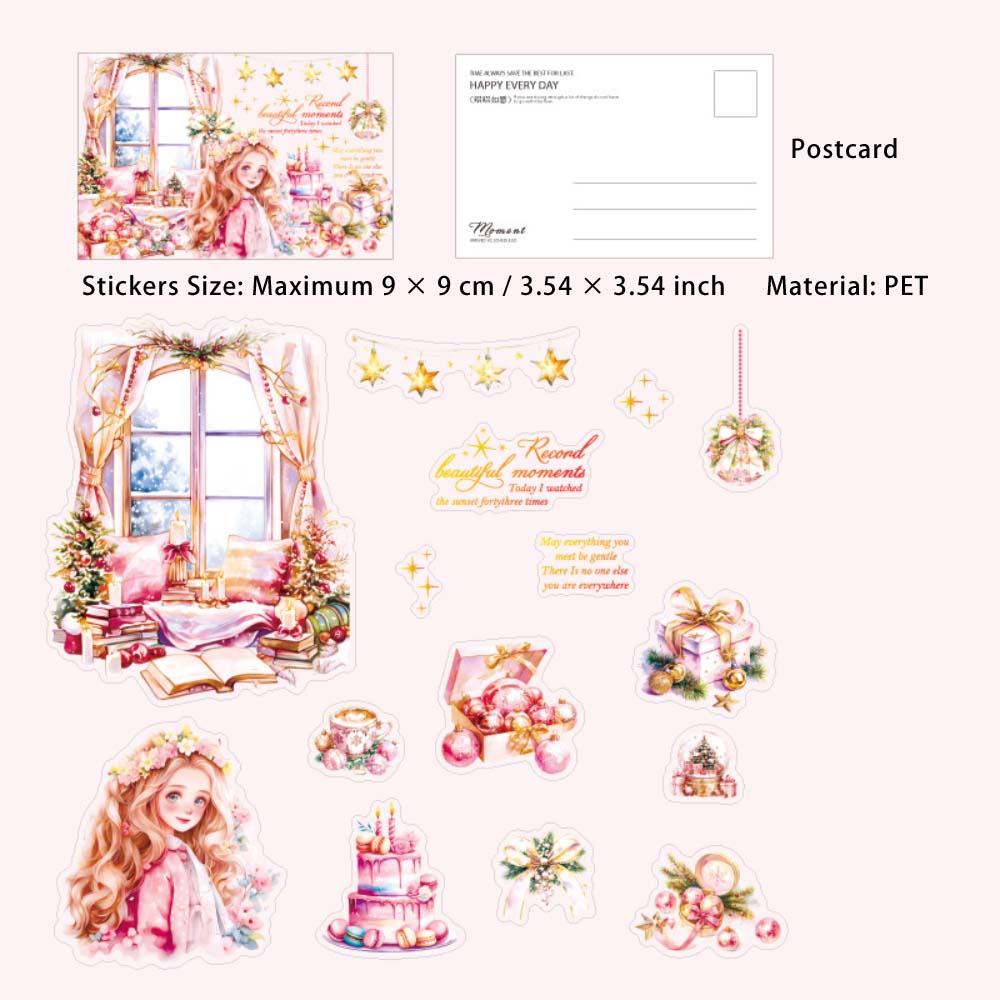 15 Pcs Stickers and Postcard Kit JYFMXP