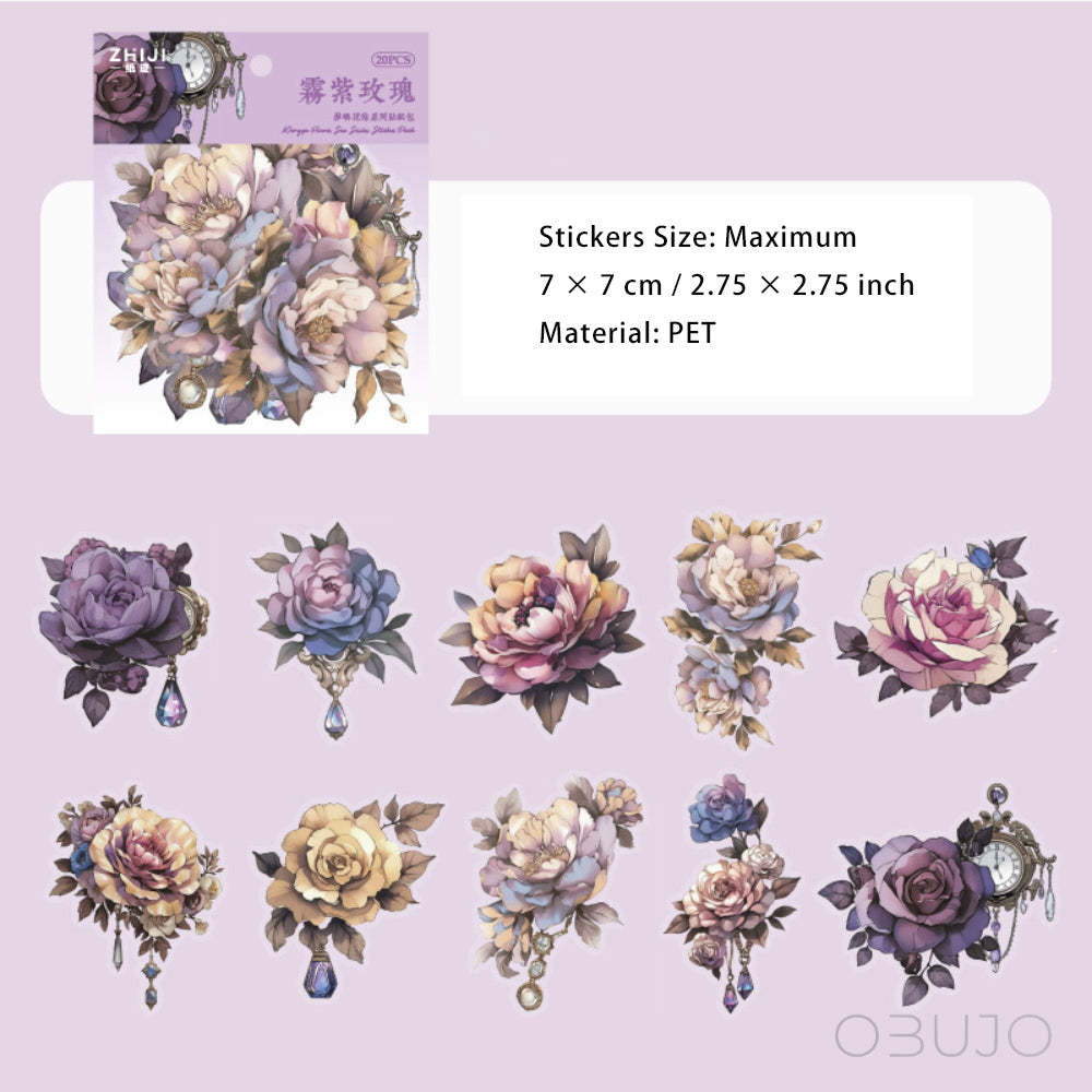 20 Pcs Windows and Flower PET Stickers MYHH