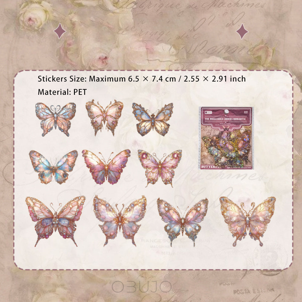 20 Pcs Holographic Butterfly Stickers LMBZ