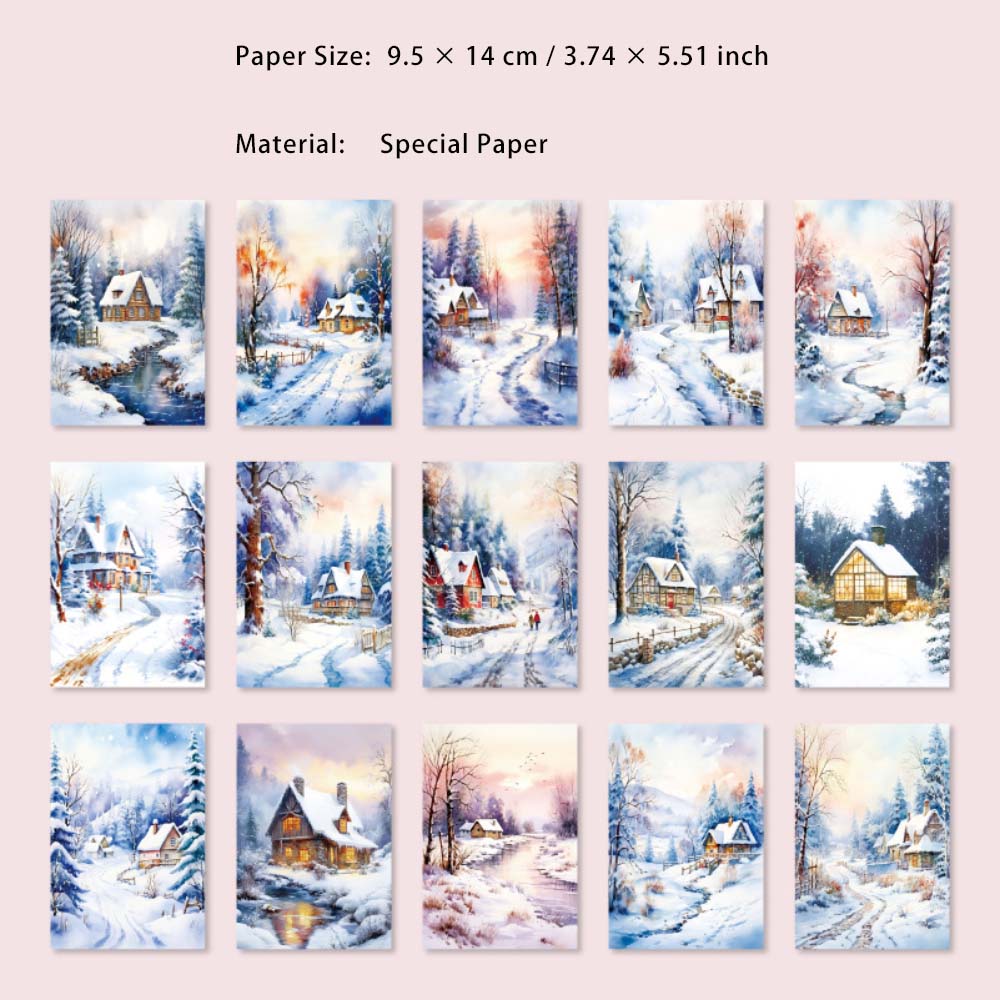 30 Sheets Winter Snow Landscape Scrapbook Paepr DRXS