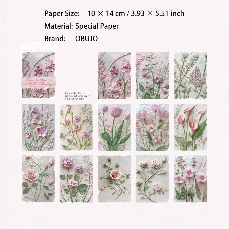 23 Pcs Floral Embossed Paper and Scrapbook Paper HCQS