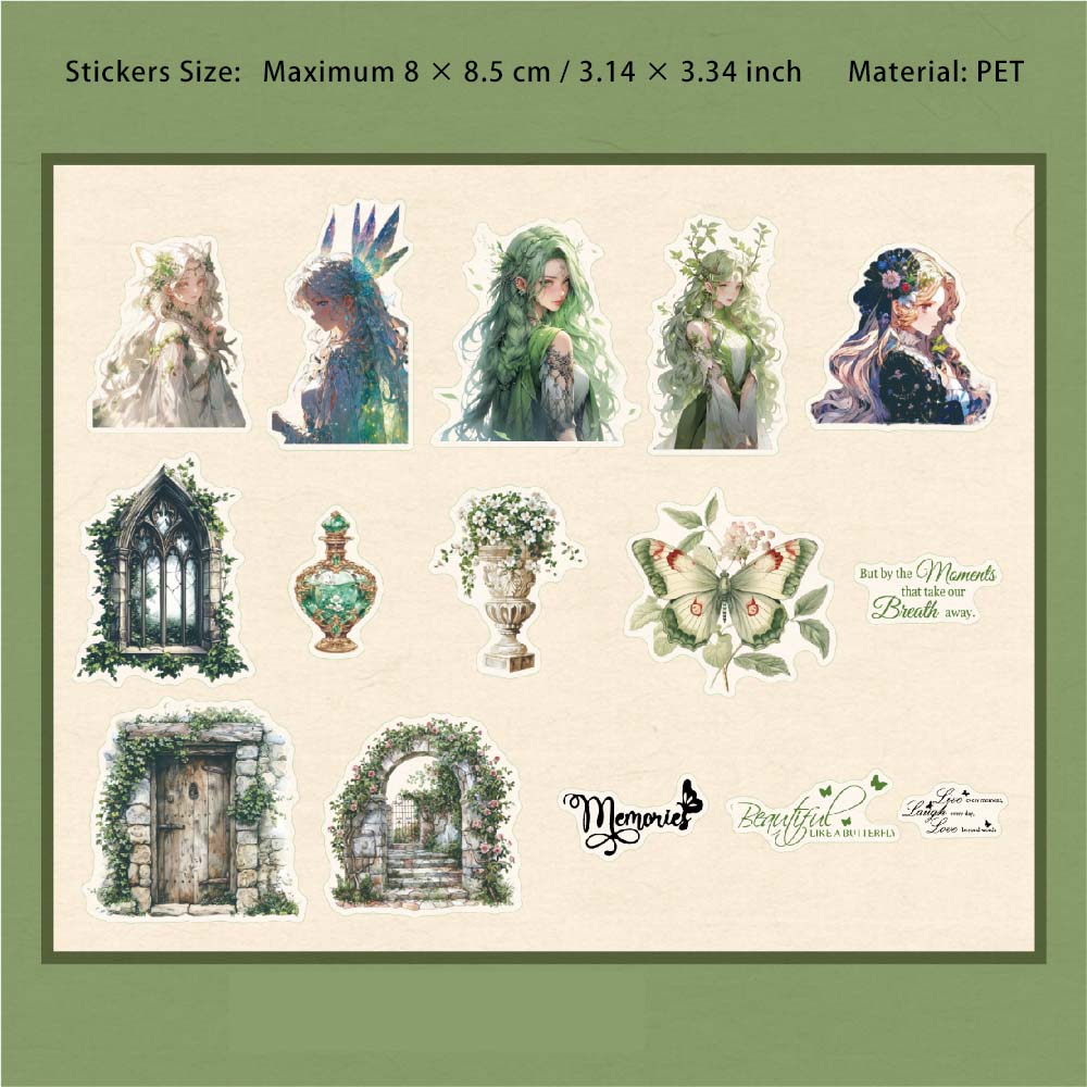 15 Pcs Fairy Girl PET Stickers SGXL