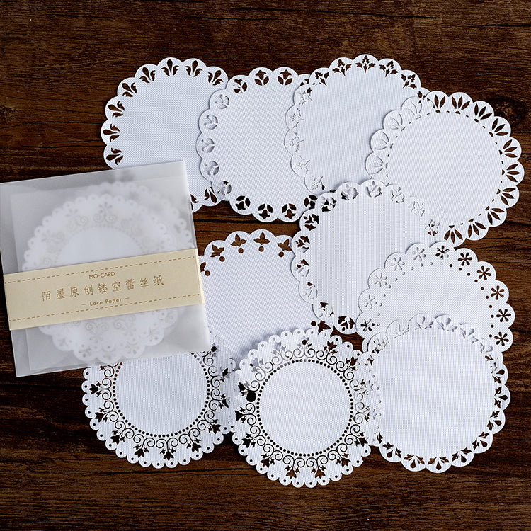 10 Pcs White Lace Hollow-out Journal Paper