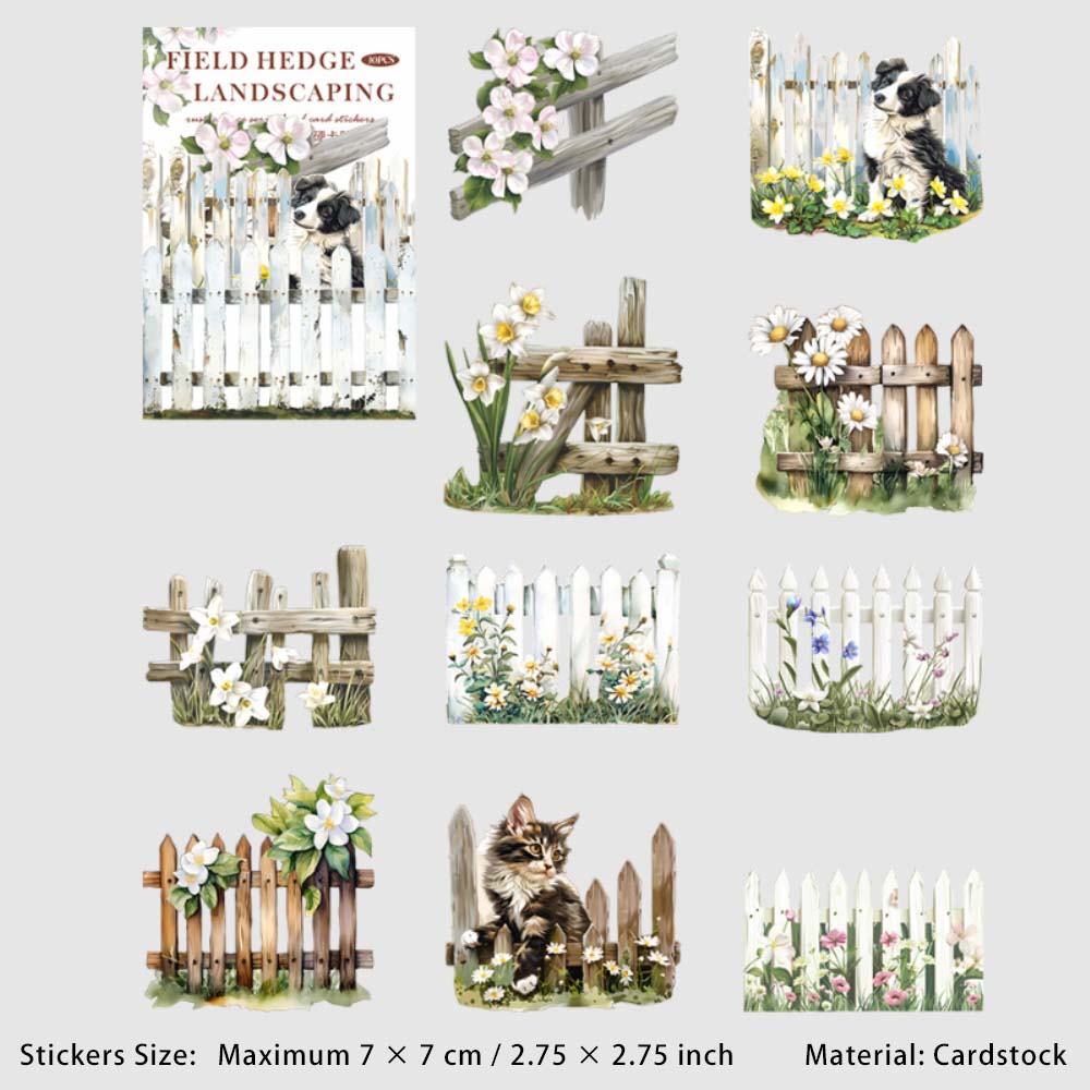 10 Pcs Garden Fence PET Stickers TYLB