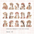15 Pcs Winter Girl PET Stickers JBXD