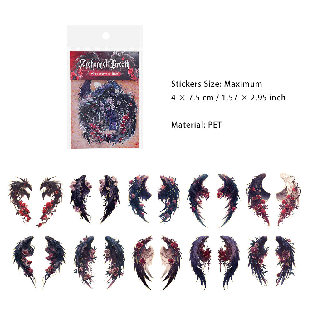 20 Pcs Glitter PET Angel Wing Stickers DTSZX