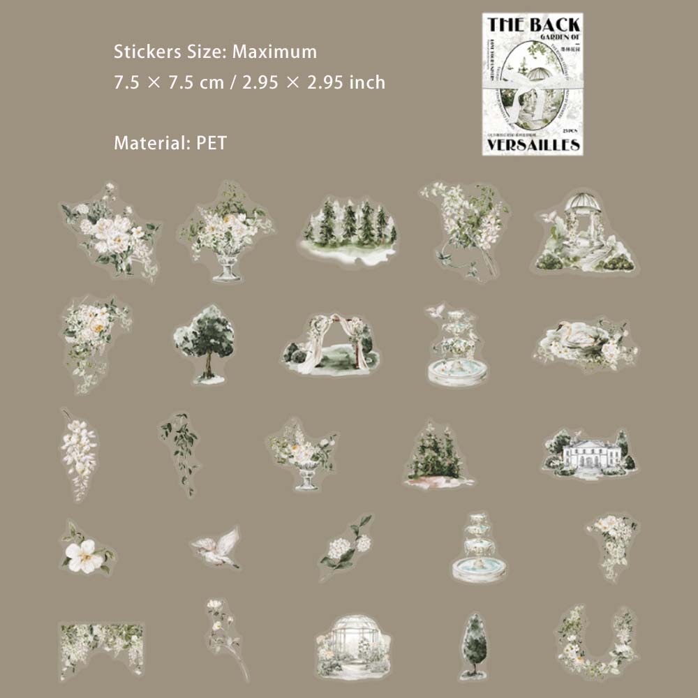 25 Pcs Garden PET Stickers FESHHY