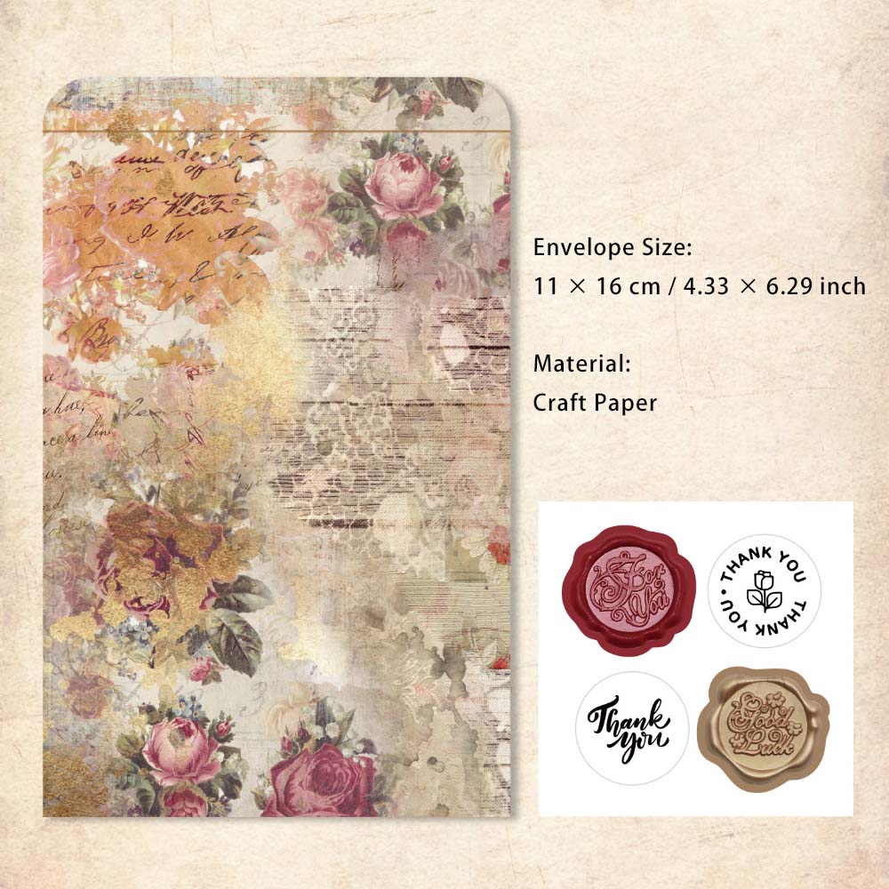 3 Pcs Envelopes with Sealing Sticker YFXL