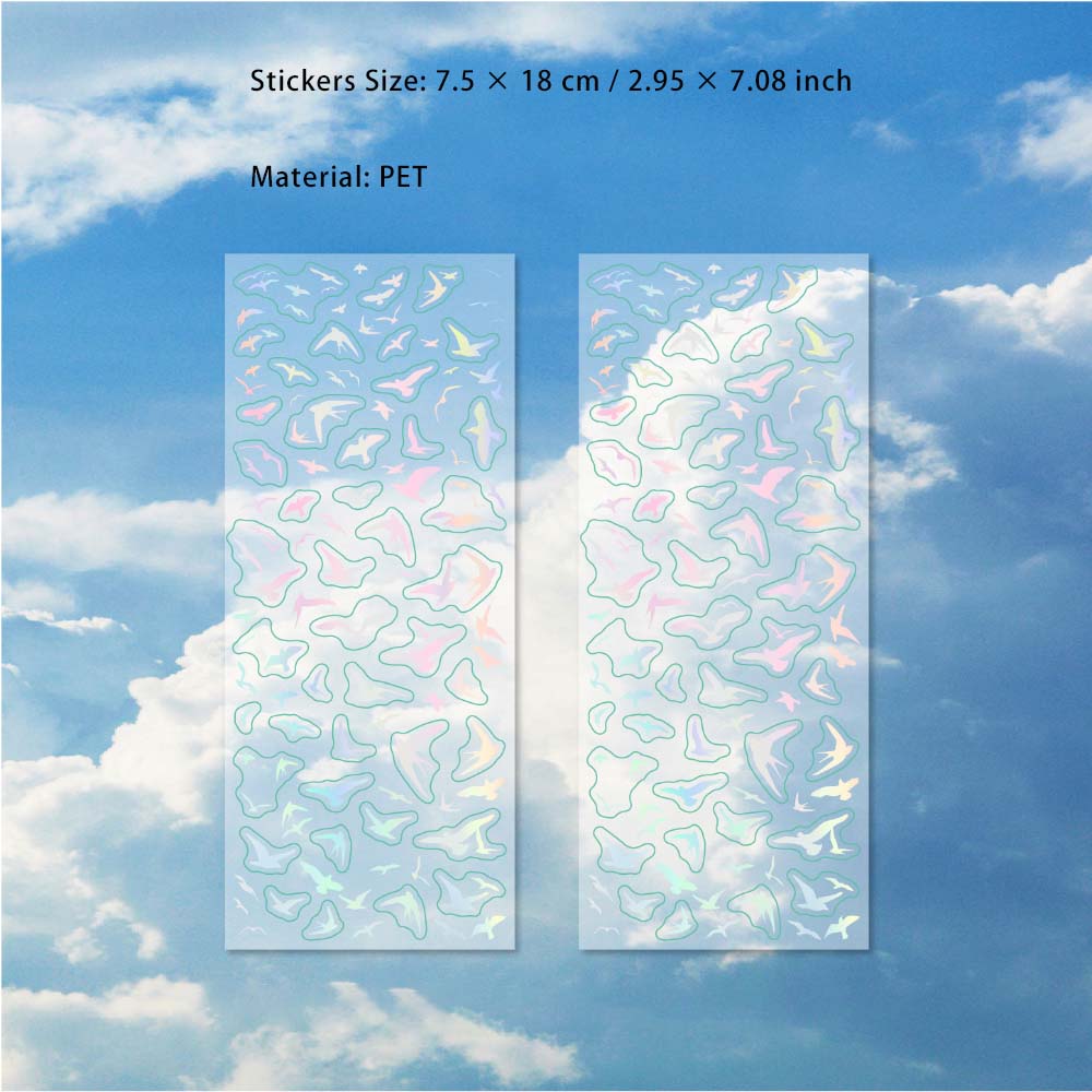 2 Sheets Glitter Cute Stickers XHXL