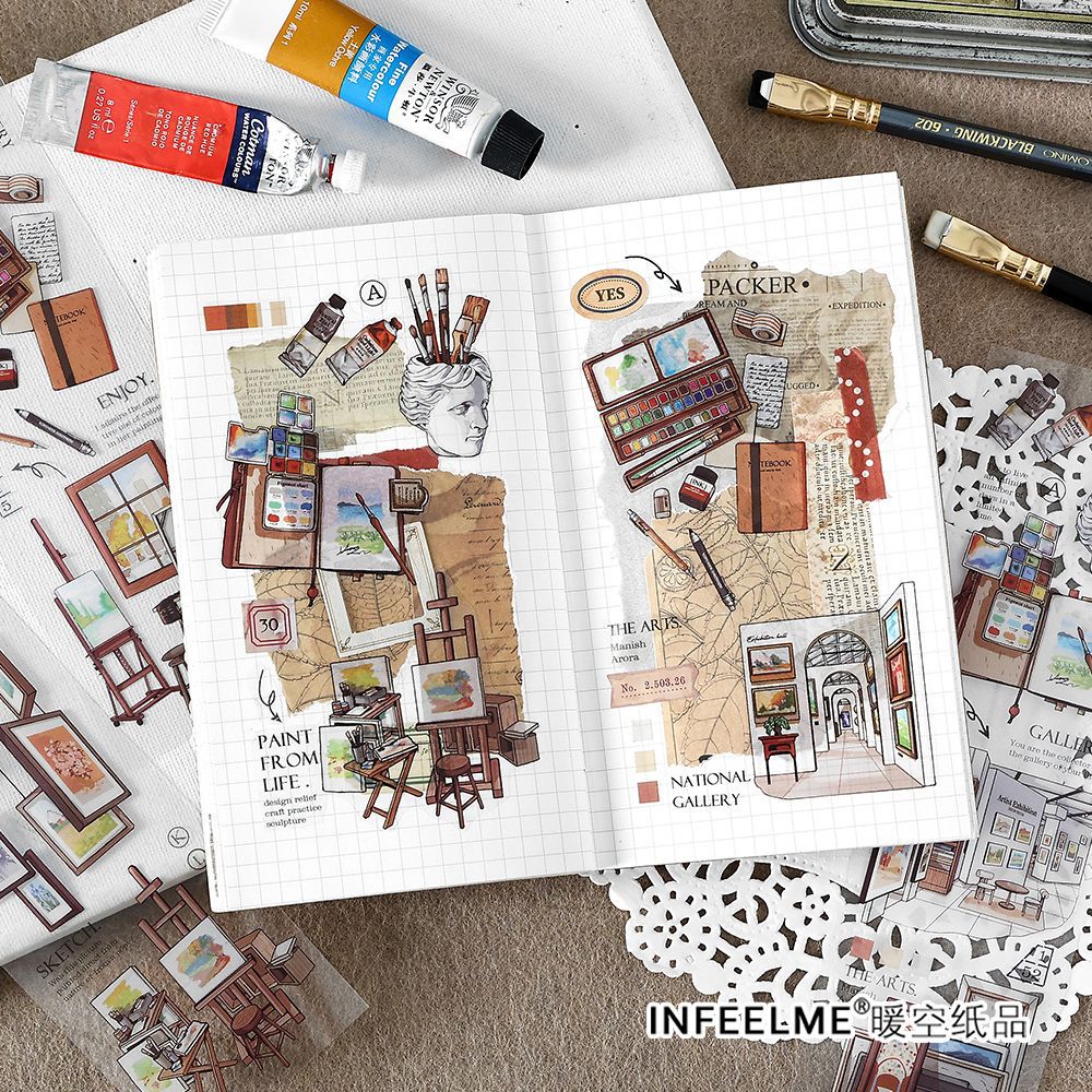 6 Pcs Vintage Scrapbook Stickers SJXZ
