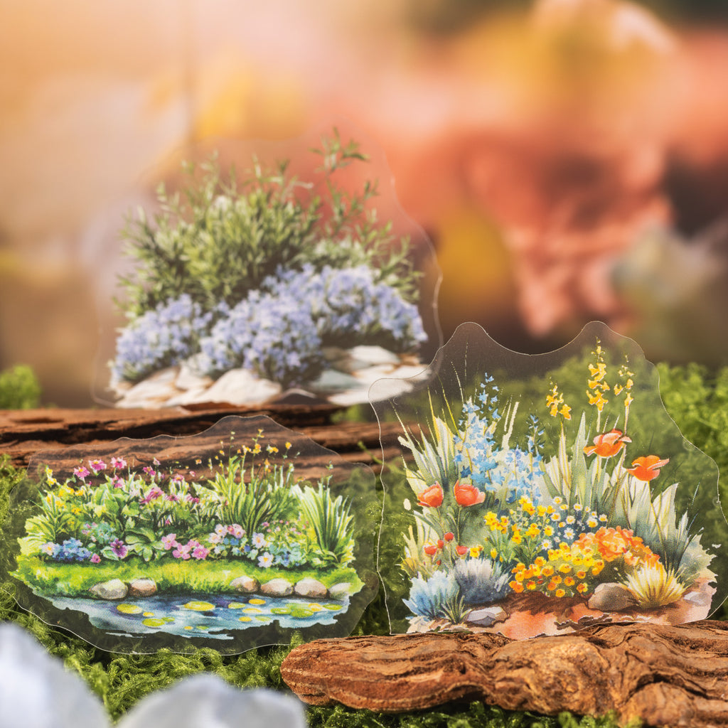 30 Pcs Flower Bush PET Stickers HCGM