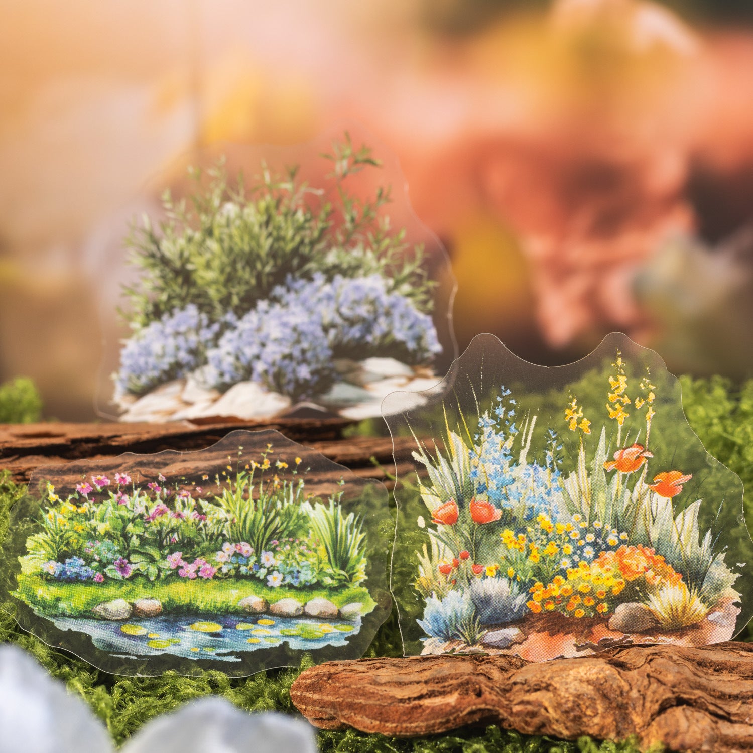 30 Pcs Flower Bush PET Stickers HCGM