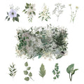 100 Pcs Watercolor Botanical Flowers Stickers - Camelia