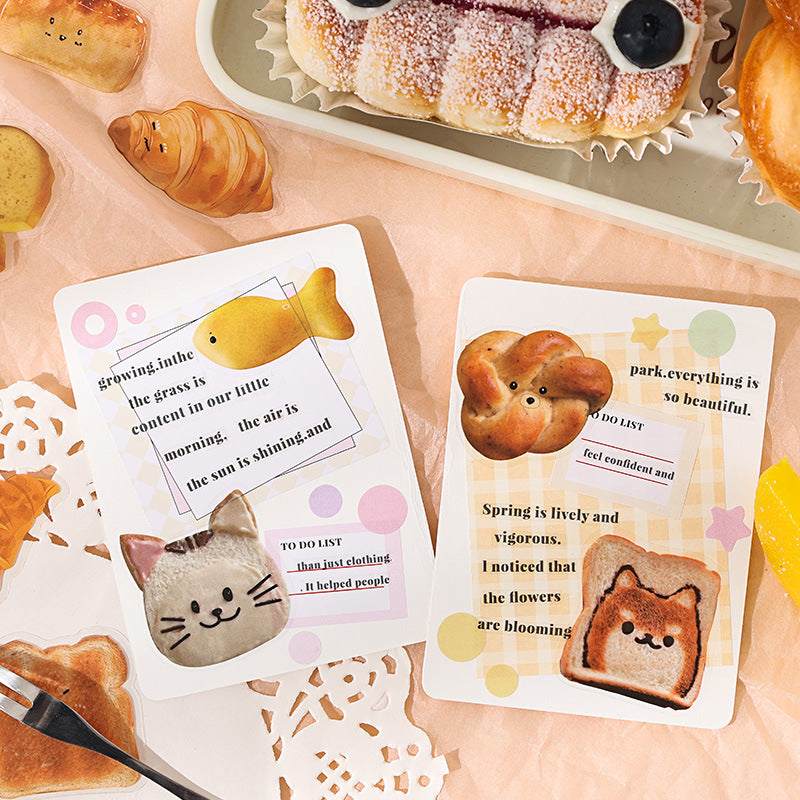 40 Pcs Bread PET Stickers JMWD