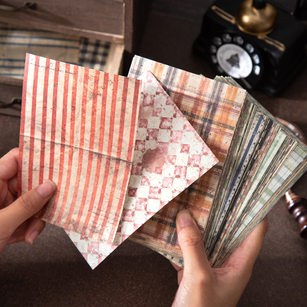 30 Pcs Vintage Fabric Themed Journal Paper SGZW
