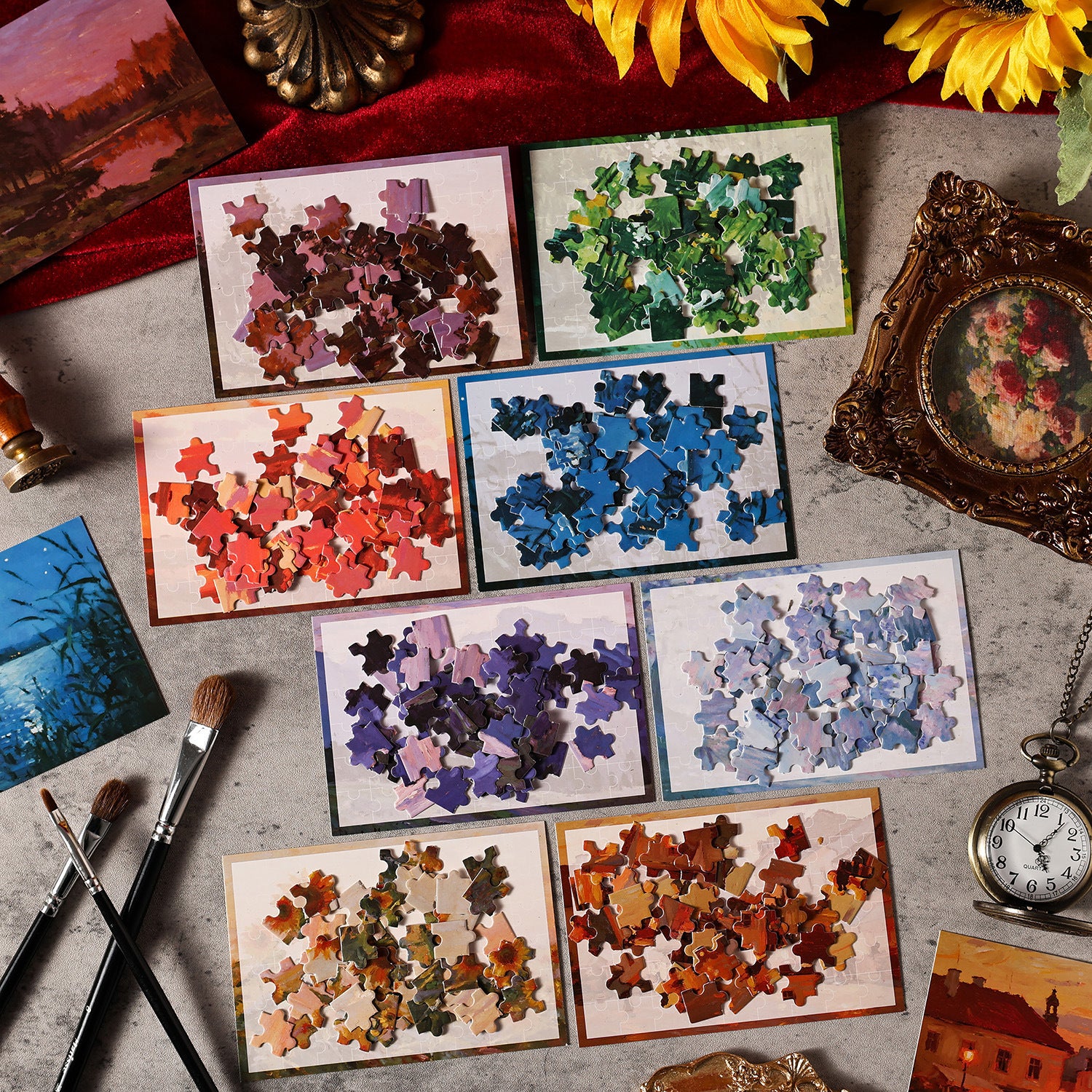 Monet's Art Themed DIY Puzzle Stickers MNYX