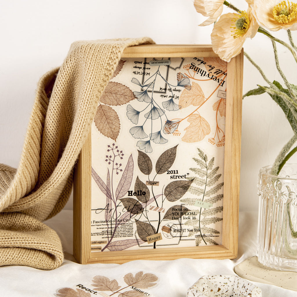 20 Pcs Leaf Texture Stickers LYSY