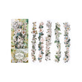 10 Pcs Vintage Baroque Relief Floral Kraft Stickers - Green