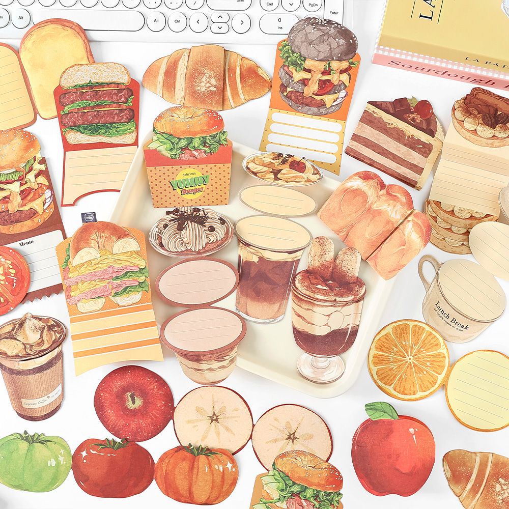 10 Sheets Food Drink Double-Side Notepad Paper KLSG
