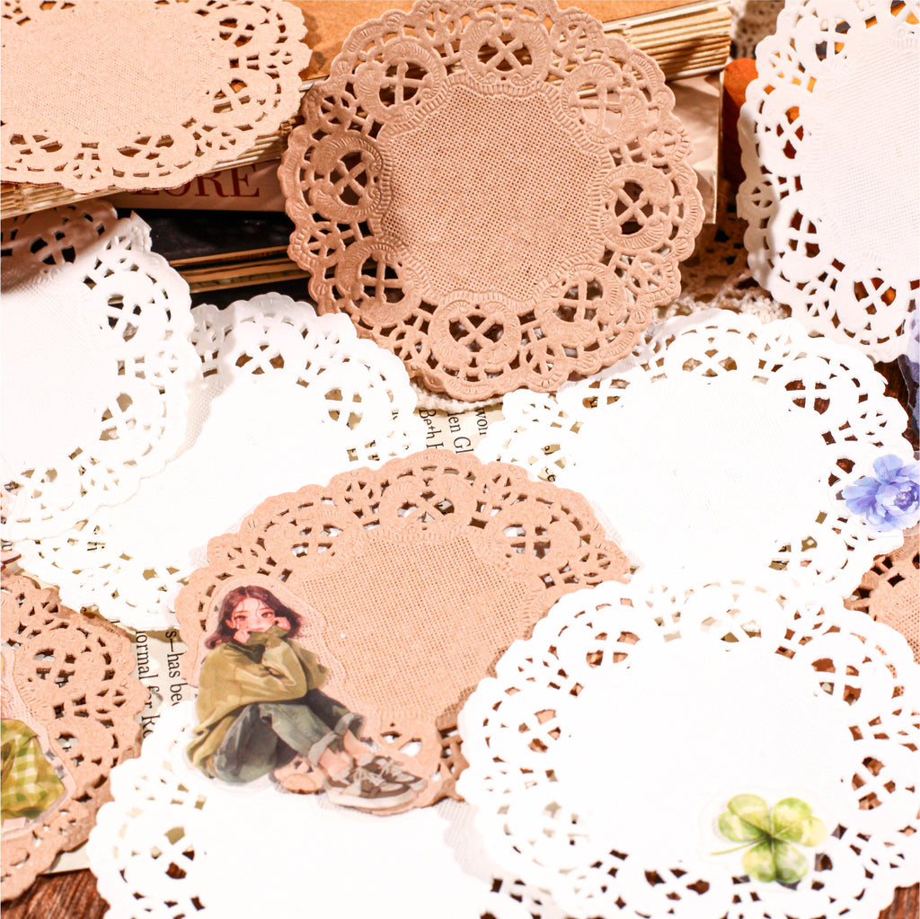 30 Pcs Lace Paper and Girl Stickers HYXL