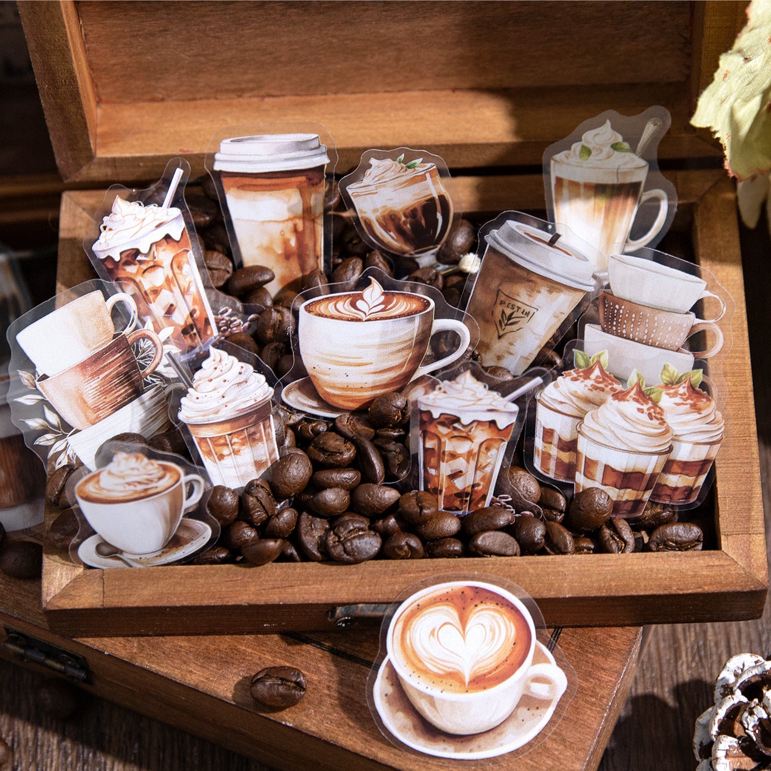 30 Pcs Coffee Themed PET Stickers MBKFW