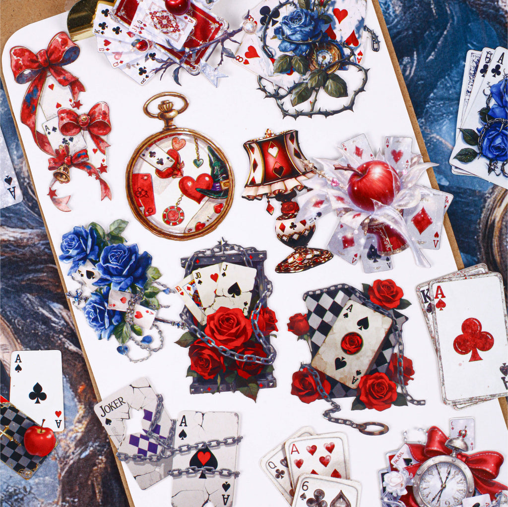 16 Pcs Poker Themed Journal Stickers ZPXL