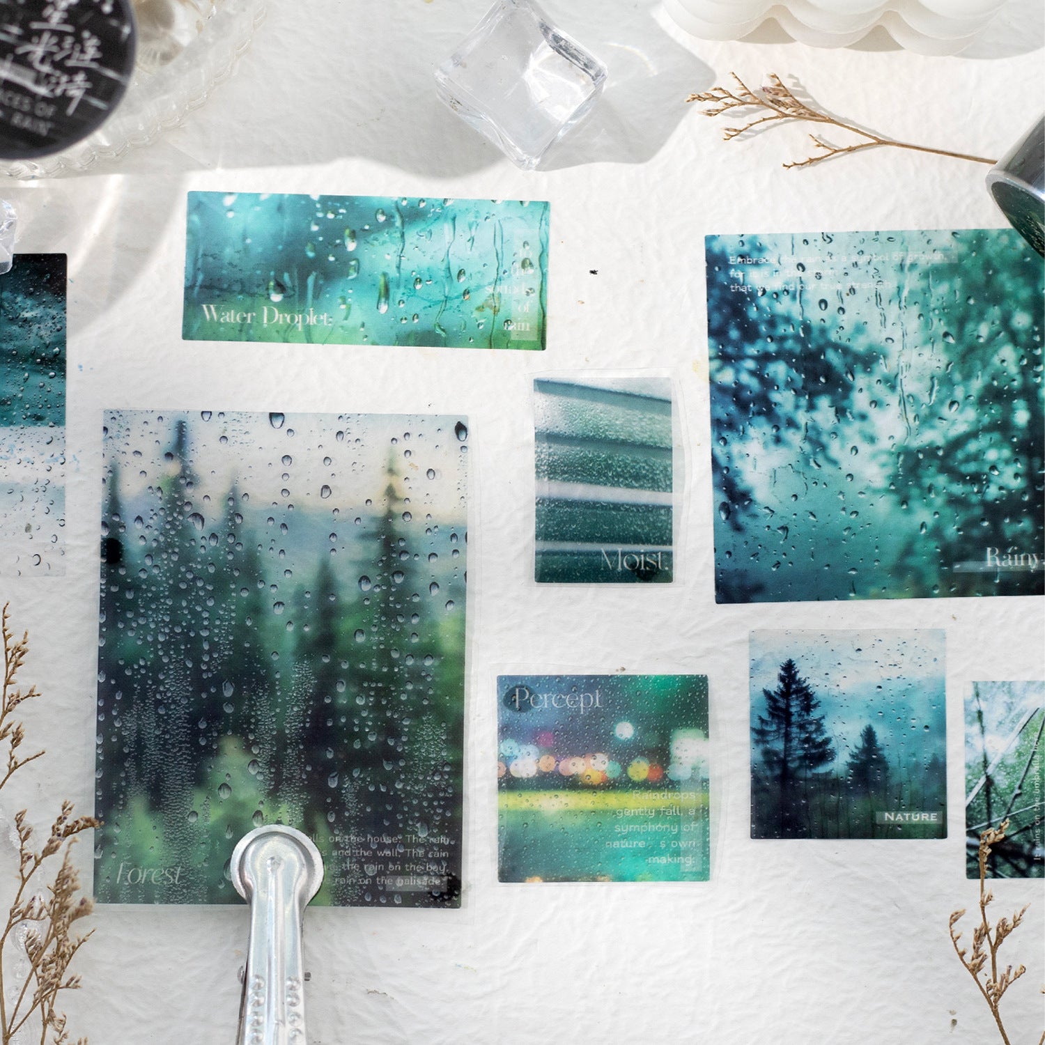 1 Roll Rainy Day Landscape PET Stickers Tape YJXL