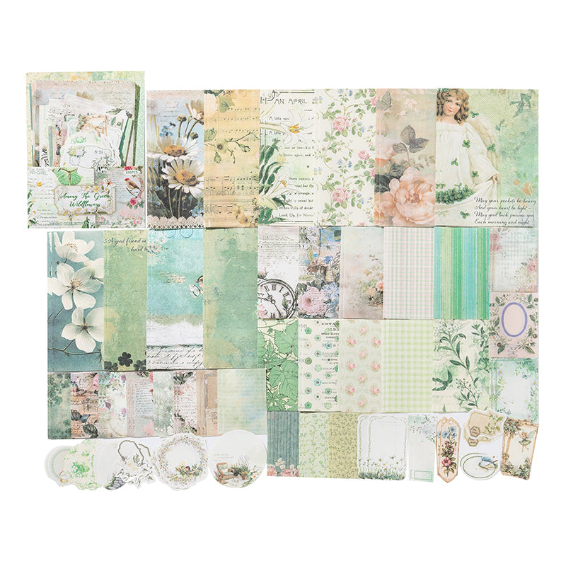 100PCS Vintage Garden Floral Journal Paper VMP20
